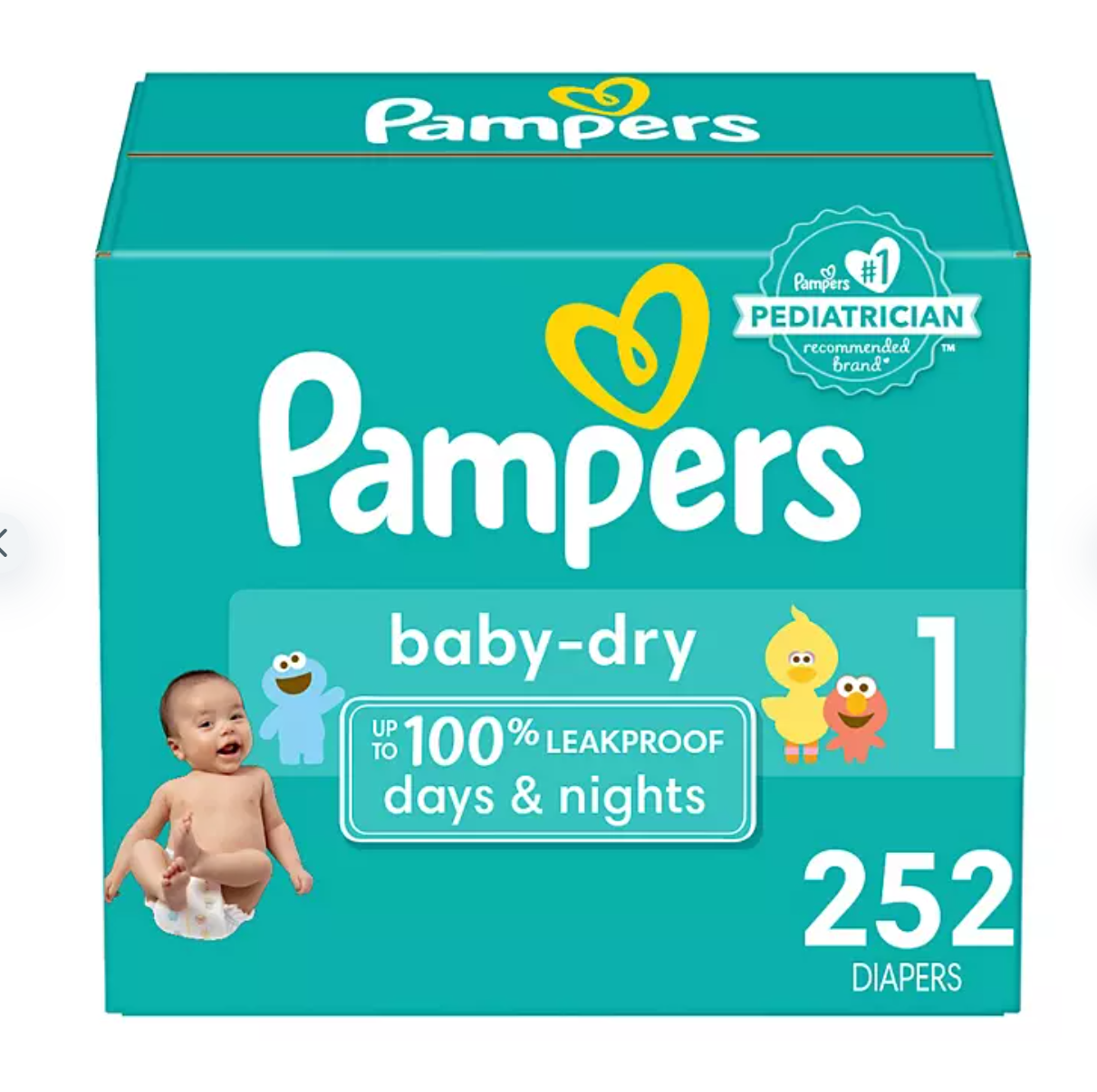 Pampers Baby Dry Diapers Size 1  252 Count Size 1 8-14lbs - Bellso
